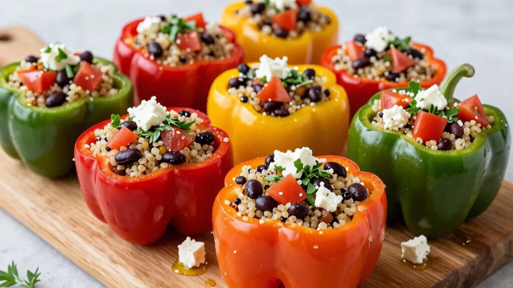 poivrons colorés farcis